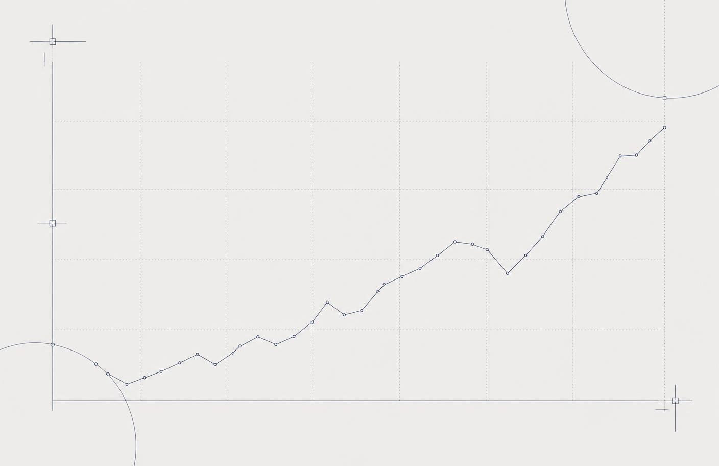 Abstract line chart drawn as a technical schematic